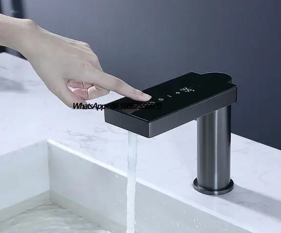 

Automatic Smart LED Screen Digital Display Hot Cold Brass Sensor Water Wash Basin Faucet Tap Touchless Bathroom Sink Faucet