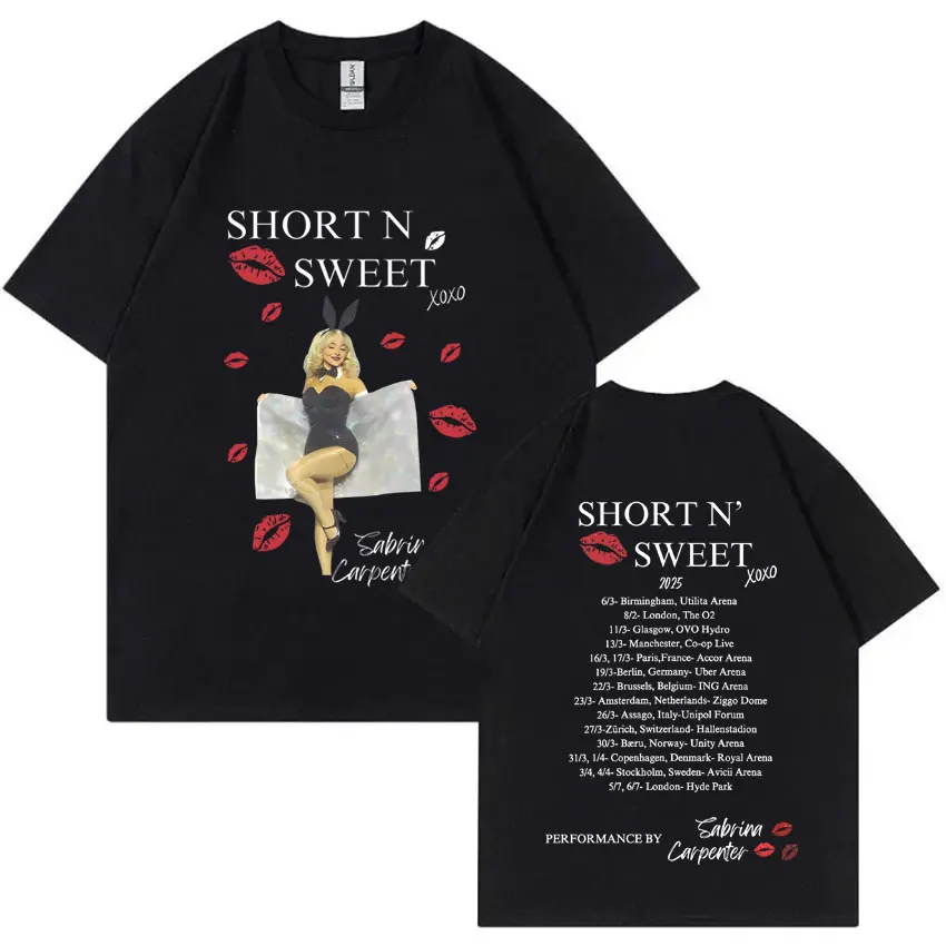 

Hot Sabrina Carpenter Short N' Sweet Tour 2025 Graphic T-shirt Men's Fashion Popular Music T Shirts Male Casual Oversized Tees