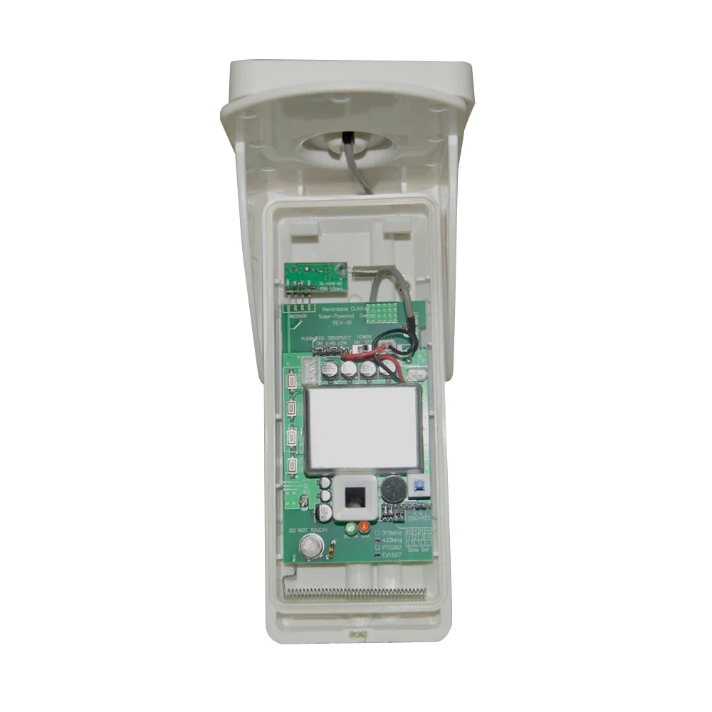 1Pcs DIY Voice Recorder Outdoor PIR Motion Sensor With Remote Waterproof Solar Infrared Detector 433mhz Wireless Support System