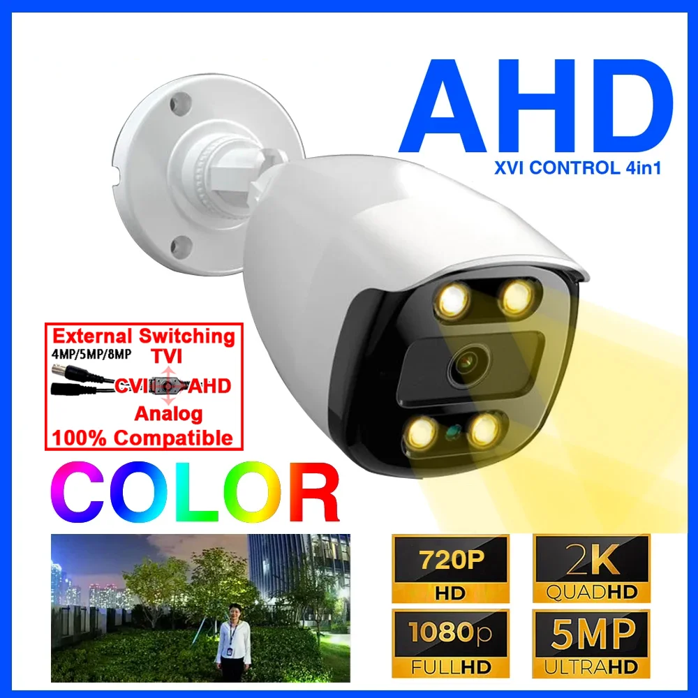 full color cctv ahd camera visao noturna 1080p 4mp hd array luminoso 4led digital ao ar livre iluminacao publica a prova dagua ip66 5mp 24h 01