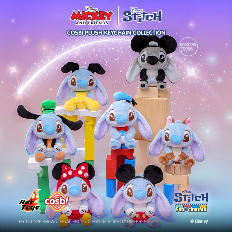 

Genuine Hot Toys Disney Stitch cos Mickey and Friends Cosbi Plush Keychain Collection Blind Box Birthday Mysterious Gifts