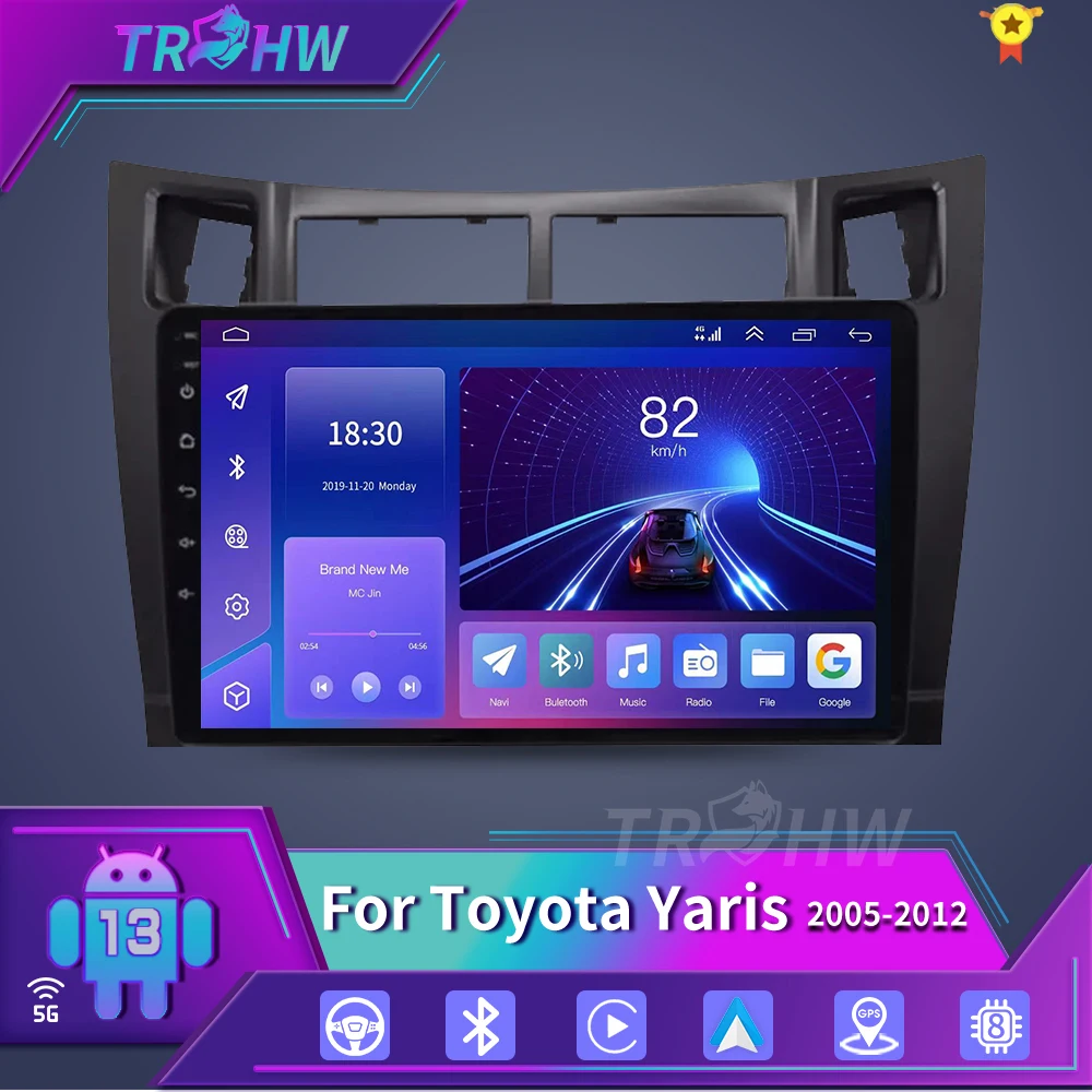 

For Toyota Yaris 2005 - 2012 Multimedia GPS autoradio 4G WIFI DSP 8Core Car Radio Multimedia Player 8G+256G Navigation Head Unit