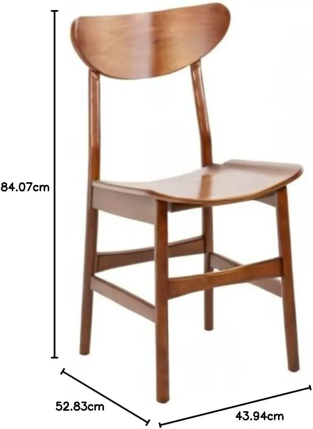 DCH1001D-SET2 Home Lucca Cherry Retro Dining Chair (Set of 2), Walnut