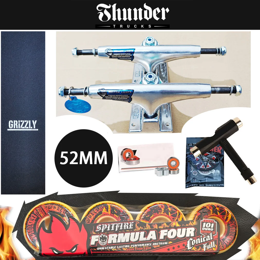 شاحنات تزلج THUNDER مقاس 147 للطوابق مقاس 8 بوصة بالإضافة إلى محامل فولاذية من الكروم الاحترافي وألواح تزلج وعجلات Spitfire #5