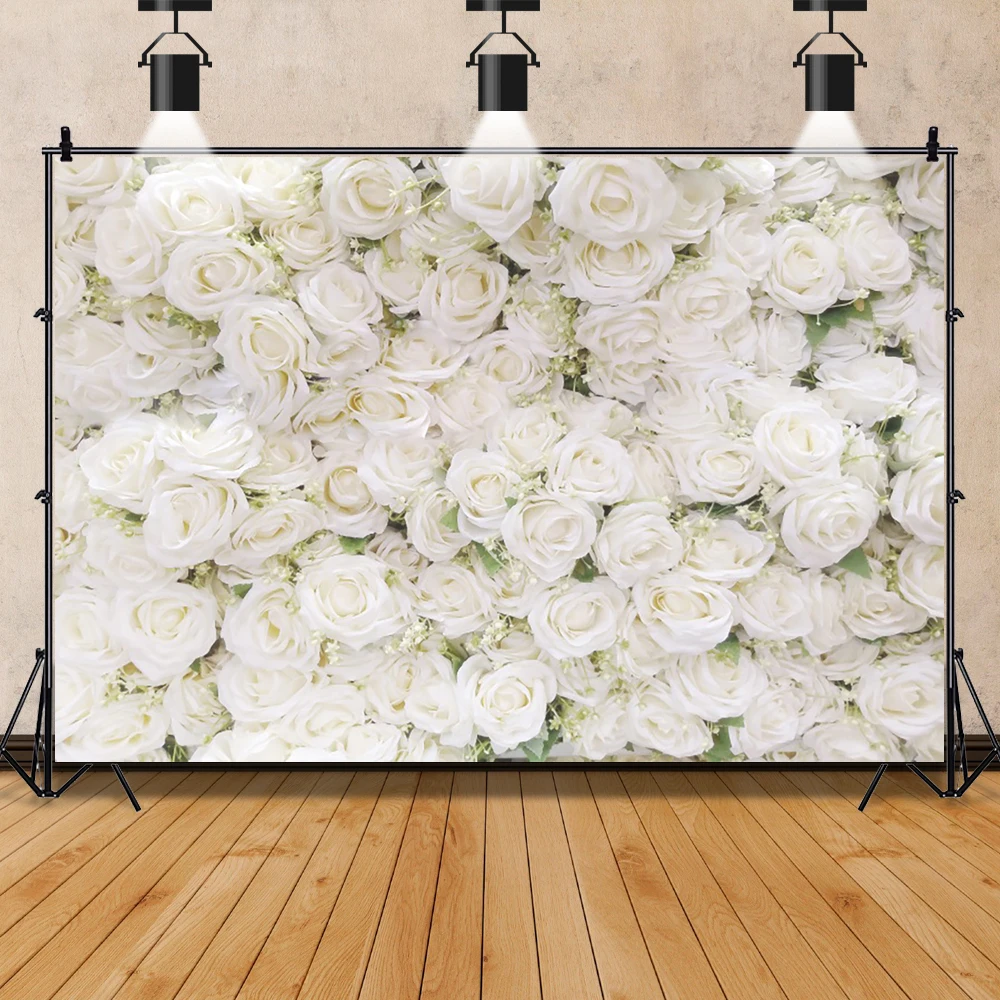 Wedding Ceremony Photo Background Rose Flower Wall Stage Bridal Shower Baby Birthday Party Photography Backdrop For Photo Studio