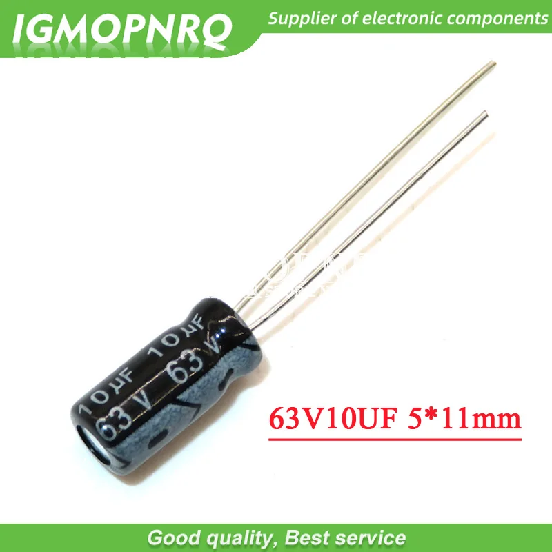 20pcs 63V10UF 5*11mm 10UF 63V 5x11 mm Aluminum Electrolytic Capacitor DIP 63V10UF