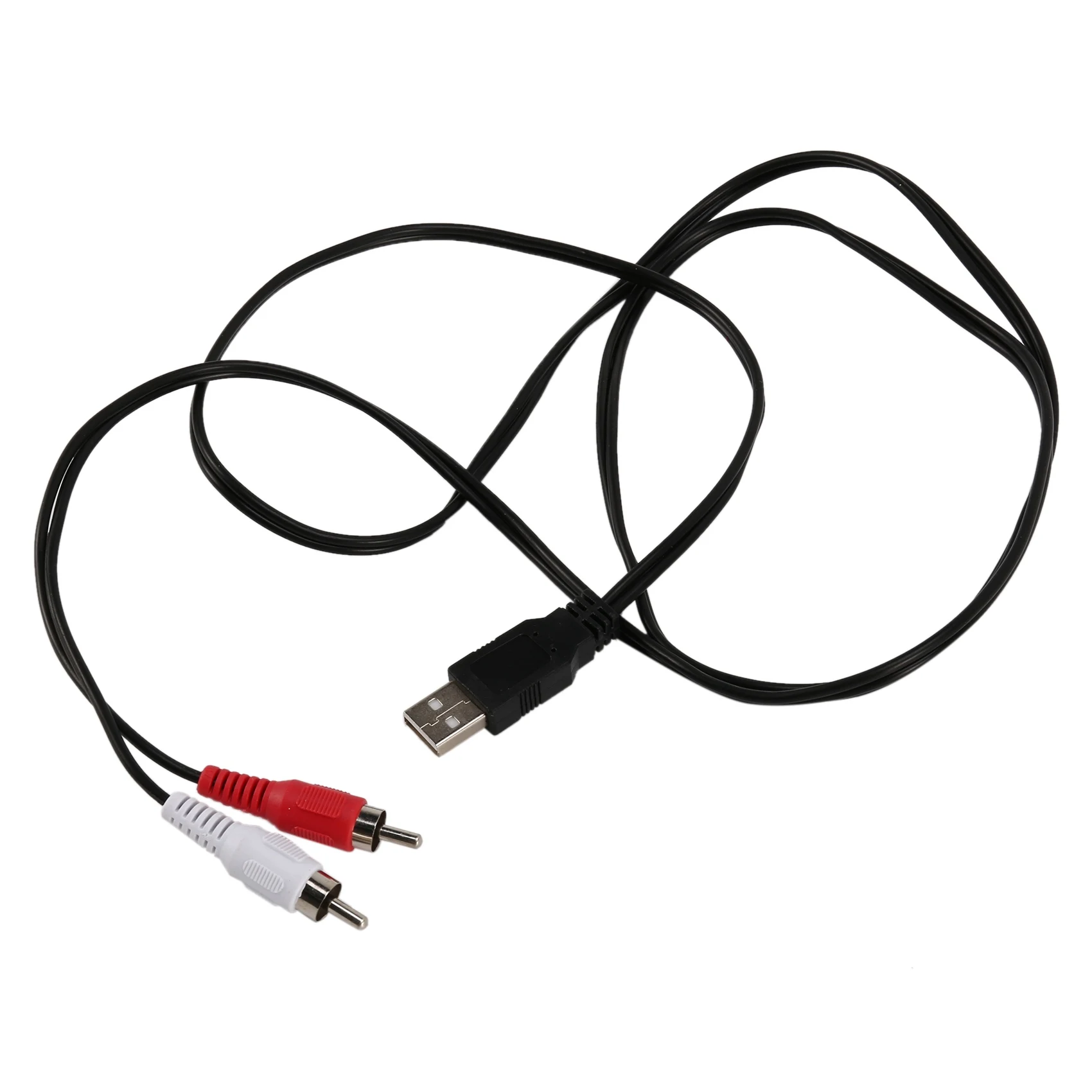 USB A Macho para 2X RCA Telefone Masculino, Cabo Av de chumbo, PC TV Aux Audio Video Adapter, 1.5m