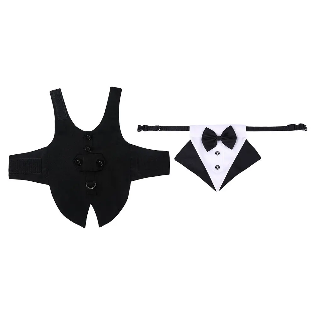 

1Set Dog Tuxedo Suit Kit Adjustable Comfortable Formal Pet Costume Wedding Party Birthday Gift Dog Suit and Bandana