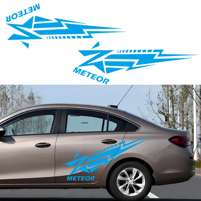 2pcs car styling decal auto parts waterproof meteor styling car sticker door decorative sticker PVC sticker