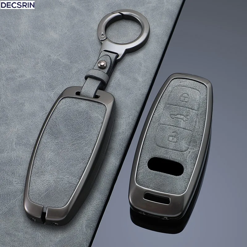 New Leather Car Remote Key Case Cover Shell Fob For Audi Q8 RSQ8 A6 C8 S6 RS6 A7 S7 RS7 A3 8Y A8 D5 4N RS E-tron GT Q4 Q7 4M