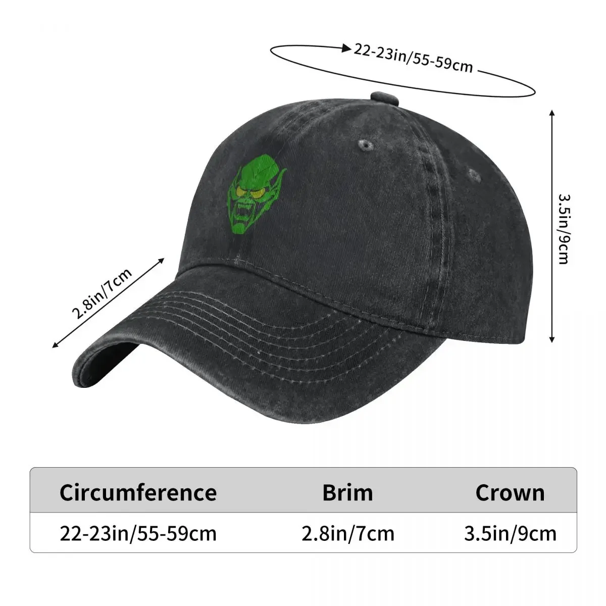 Green Goblin (color variant) Baseball Cap party Hat Golf Military Tactical Cap Sun Cap Women's Golf Clothing Men's