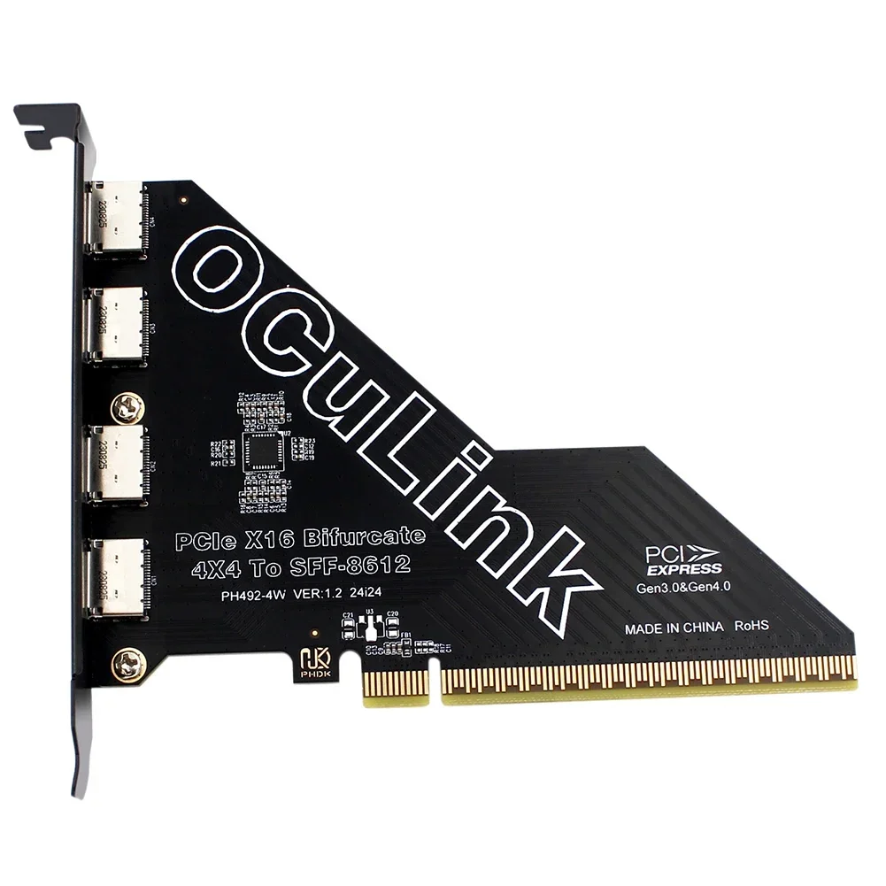 PCIe X16 To SFF 8611&8612 Adapter Card PCIE 16x To Oculink SFF-8612 & 861 Adapter PCI Express To SFF-8612 Expansion Card Adapter