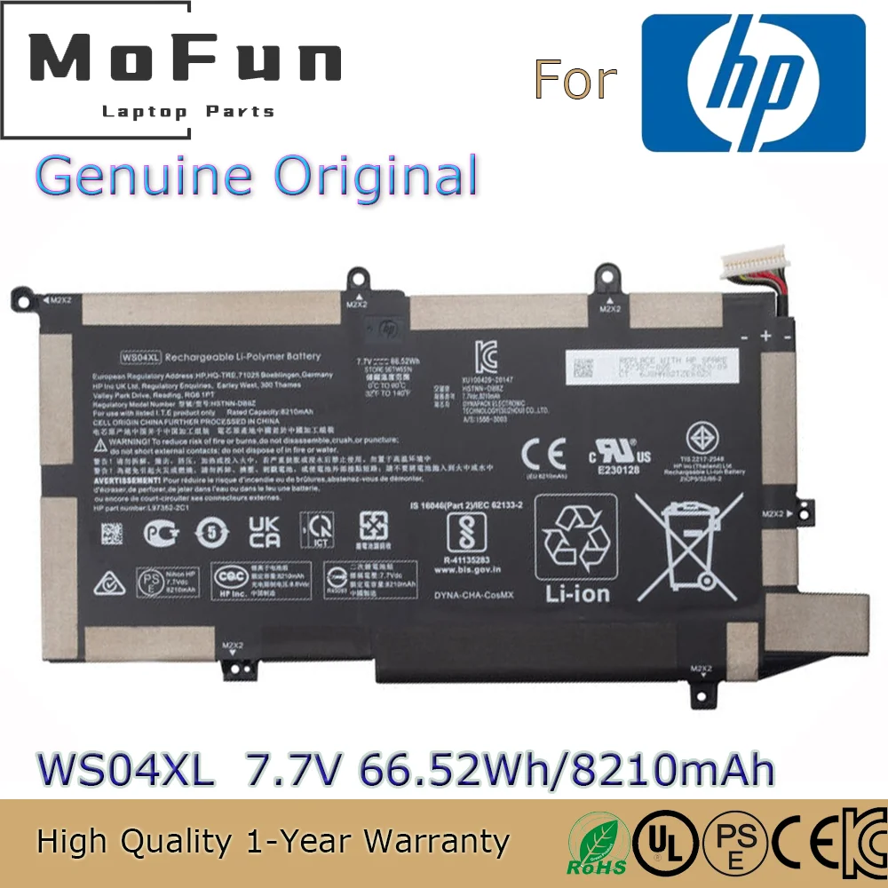 Imagem -01 - Bateria do Portátil Nova Marca Original Ws04xl 7.7v 66.52wh hp Spectre X360 14-ea 14t-ea 14t-ea000 L973522d1 Hstnn-db9z bateria do portatil nova marca original ws04xl 77v 6652wh hp spectre x360 14 ea 14t ea 14t ea000 l973522d1 hstnn db9z 01