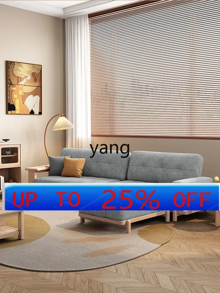 

Lmm solid wood sofa size apartment log home living room modern combination fabric sofa