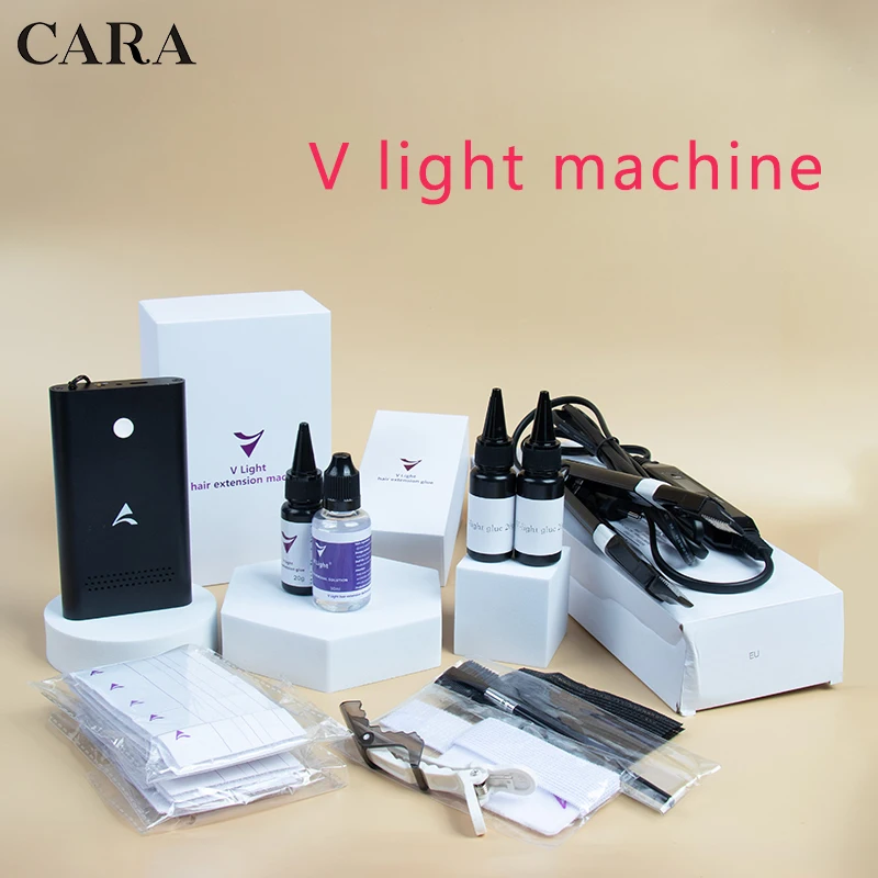 V Light-Kit de máquina para extensiones de cabello, herramientas de extensión de cabello UV con pegamento para salón de belleza, novedad de 2024