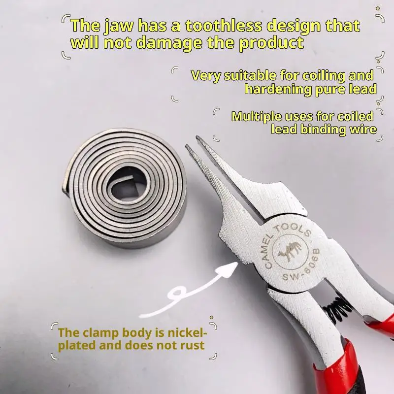 Durable 5 Inch Wide Flat Nose Pliers, Multifunctional Slim Tool for Jewelry Assembly