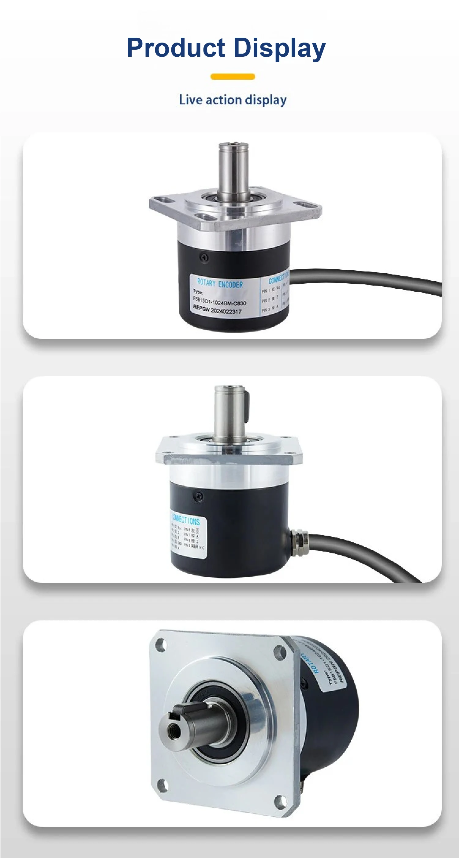 F5815D Incremental Rotary Encoder Optical Encoder 26LS31 RS422 NPN OC DC5V DC8-3