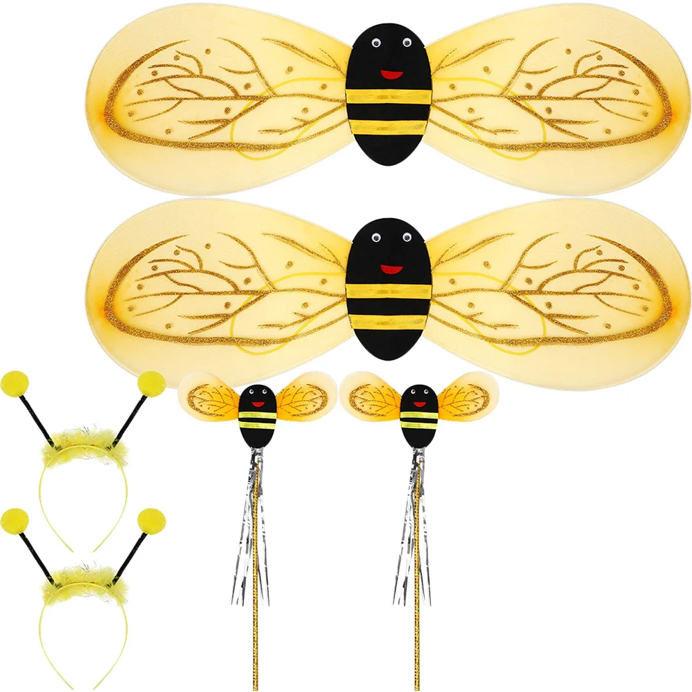 

2 set 2 Sets Bee Props Kids Costume Plastic Safe Performance Clothes Children Suit Cosplay Headband Party Supplies Birthday