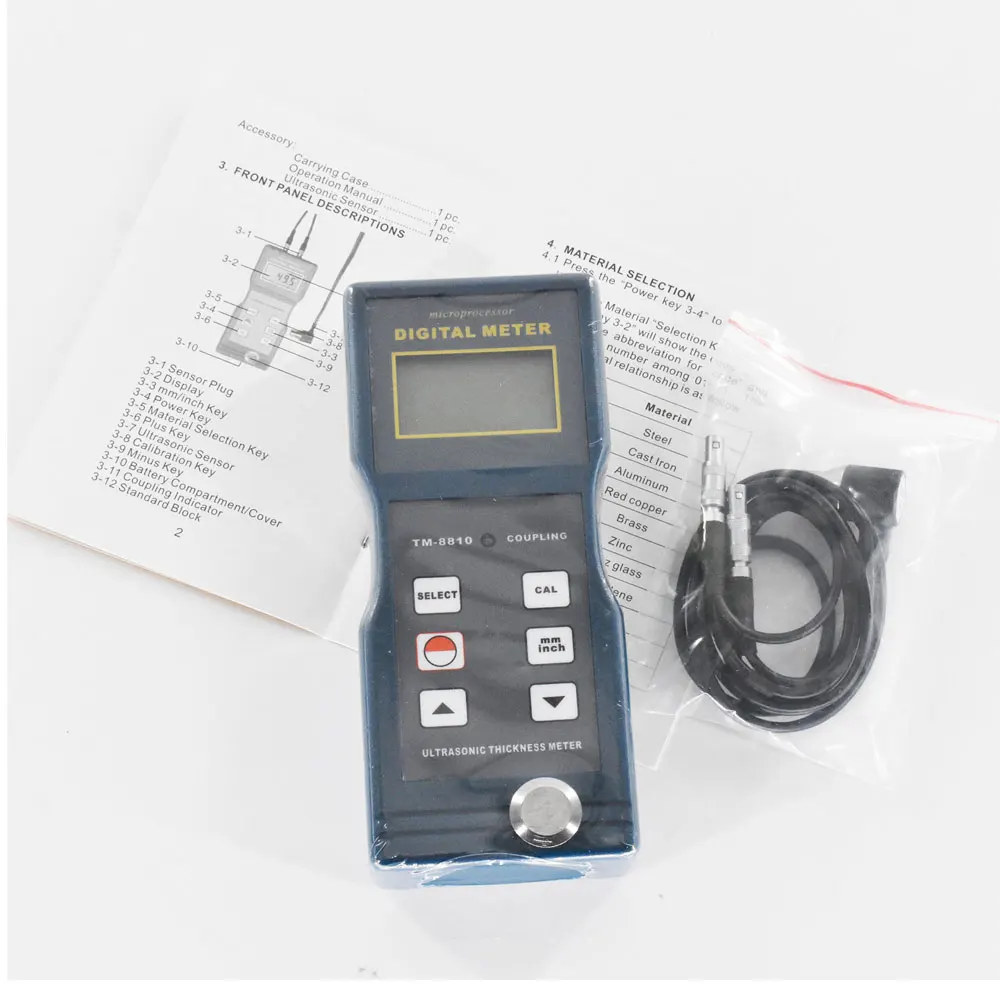 TM-8810 1.5~200mm/0.06~8 Inch High Resolution Ultrasonic Thickness Meter