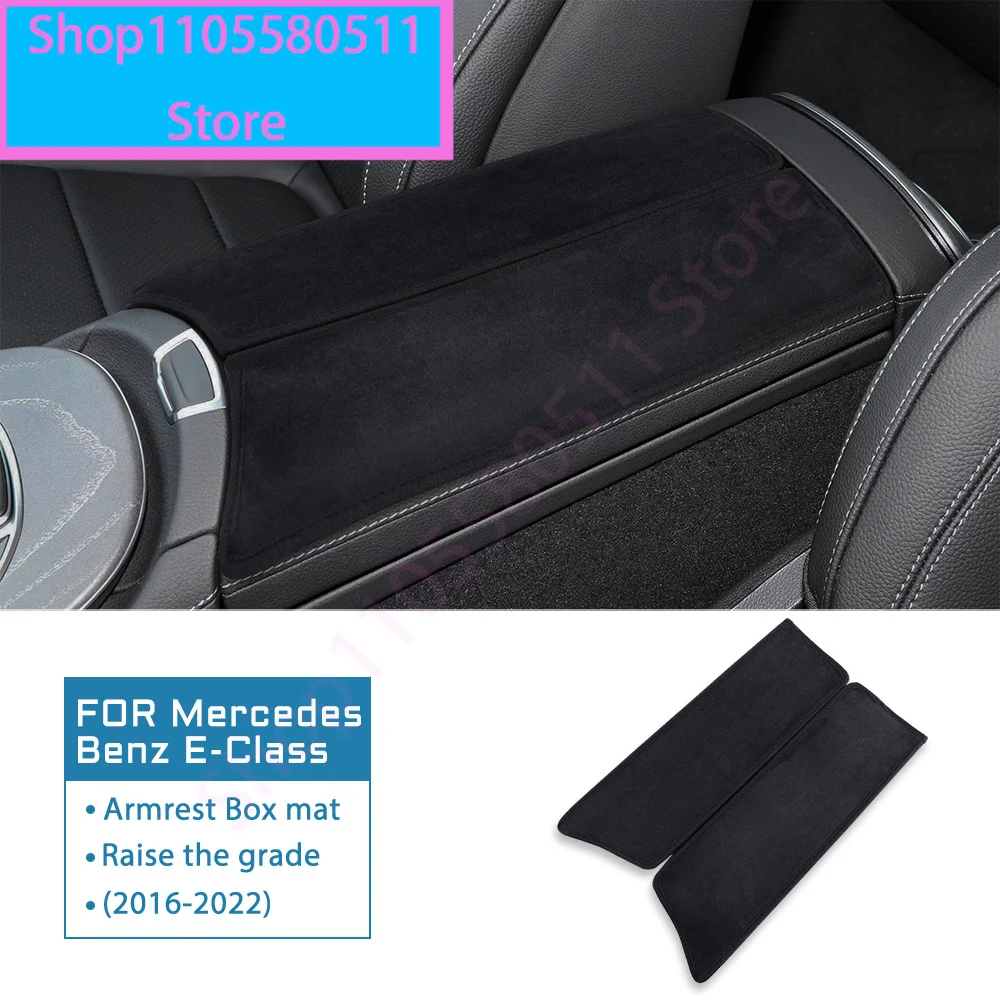 Car Armrest Box Cushion Fleece Pad Cover For Mercedes Benz A C E S Class GLE GLB GLA W205 W213 W167 W177 H247 X247 2015-2022