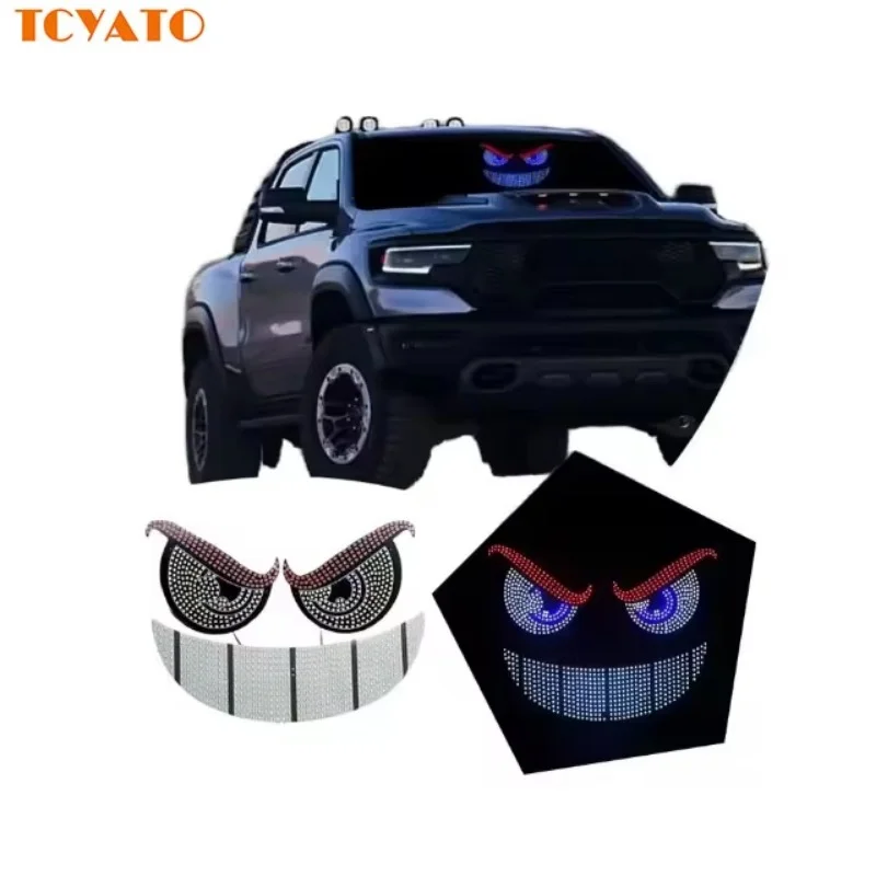 TCYATO Car LED display screen Devil Eye personalized modification cool atmosphere warning light