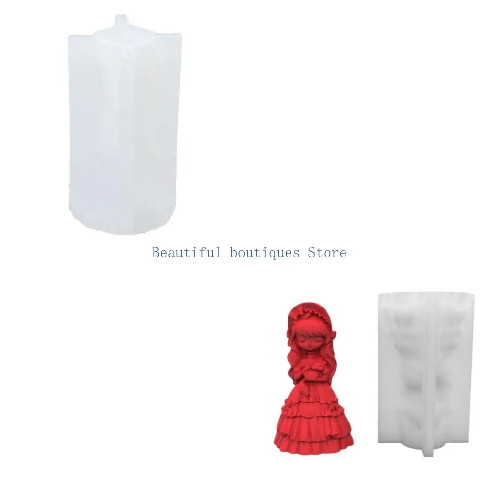 U4LF Silicone Mold Girl Shaped Clay Molds Crafts Moulds Baking Tools Non-stick