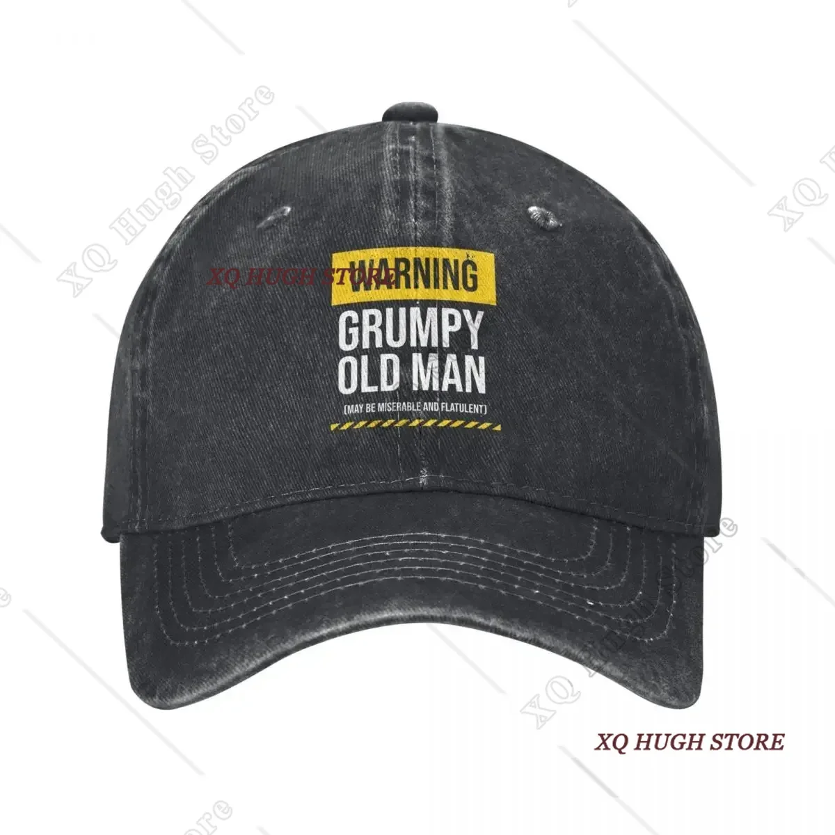 Warning Grumpy Old Man Men Women Baseball Cap Funny Caution Distressed Washed Hat Outdoor Activities Unstructured Soft Snapback