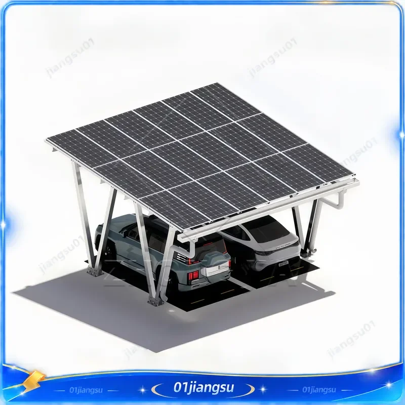 Heavy Duty Steel Solar Carport Structure for Residential PV System CE ISO9001 Certified 10 Year Warranty Vehicle Charging