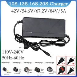 36V 48V 52V 60V 72V 5A 10S 13S 16S 20S lithium-ion battery charger 42V 54.6V 58.8V 67.2V 84V 5A intelligent fast charger/EU/US