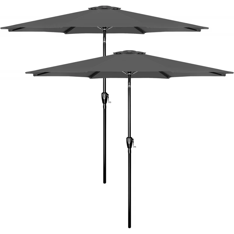 9ft 2Pack 9ft 2Pack9 'Patio Umbrella Outdoor Table Market Yard Umbrella with Push Button Tilt/Crank