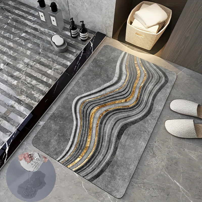 Geometric Pattern Bathroom Super Absorbent Shower Mats Kitchen Entrance Area Rugs Diatom Mud Carpet for Home Bedroom Decoration