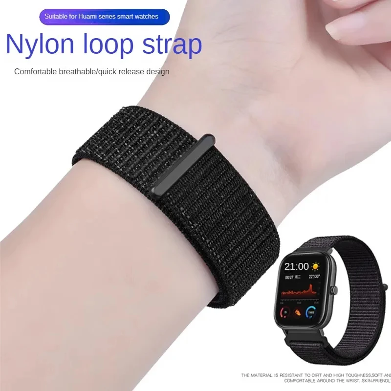 Nylon strap replacement Amazfit2/2S/GTR/GTS series waterproof canvas strap 20/22mm