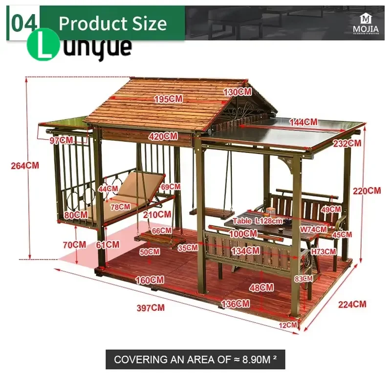 Outdoor Furniture Set with Lounger Hanging Swing Chairs and Table Durable Patio Garden Leisure Area All Weather Resistant
