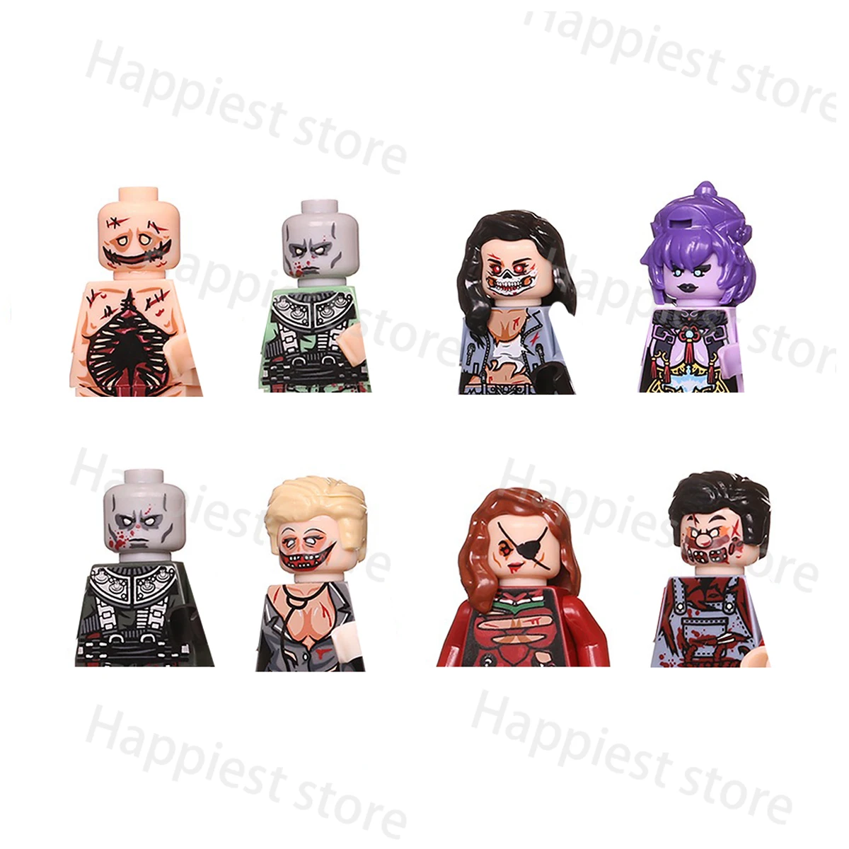 MOC Zombie Halloween Walking Deads Figures Building Blocks Ghost Nuclear Worker Soldiers Bricks Weapons Cemetery Kids Gifts Toys