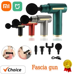 Xiaomi MIJIA-pistola de Fascia portátil, masajeador de tejido, Mini masaje corporal ligero con pantalla táctil LED, 4 cabezales de masaje reemplazables