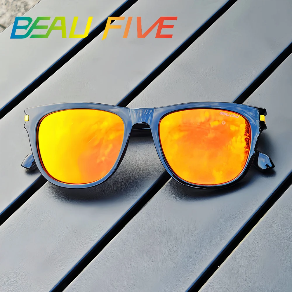BEAU FIVE Polarized UV400 Sport Sunglasses for Men Women Fishing Driving Cycling Running Hiking Outdoor Mirror Lens Eyewear B04