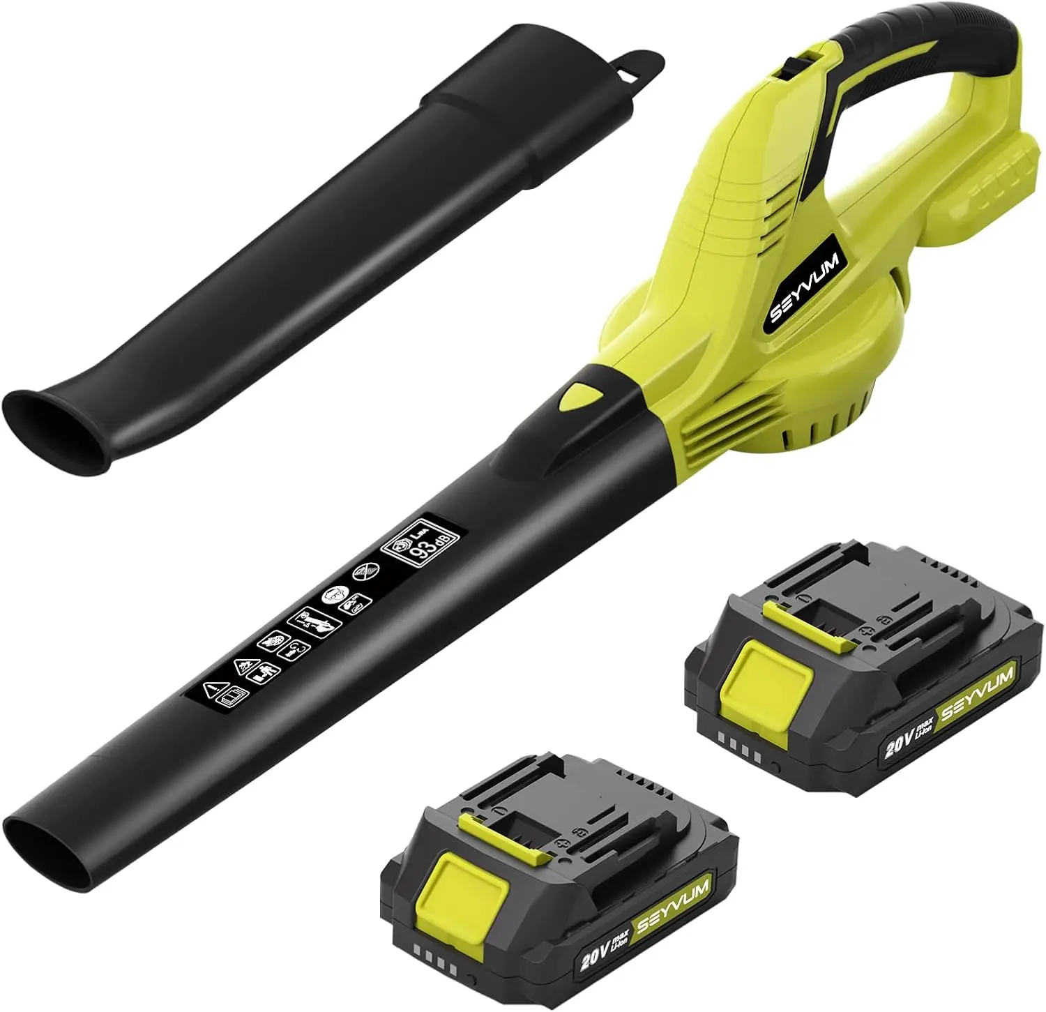 

20V Cordless Leaf Blower with 2 Batteries, 320 CFM, Fast Charger, Lightweight for Garden Cleaning