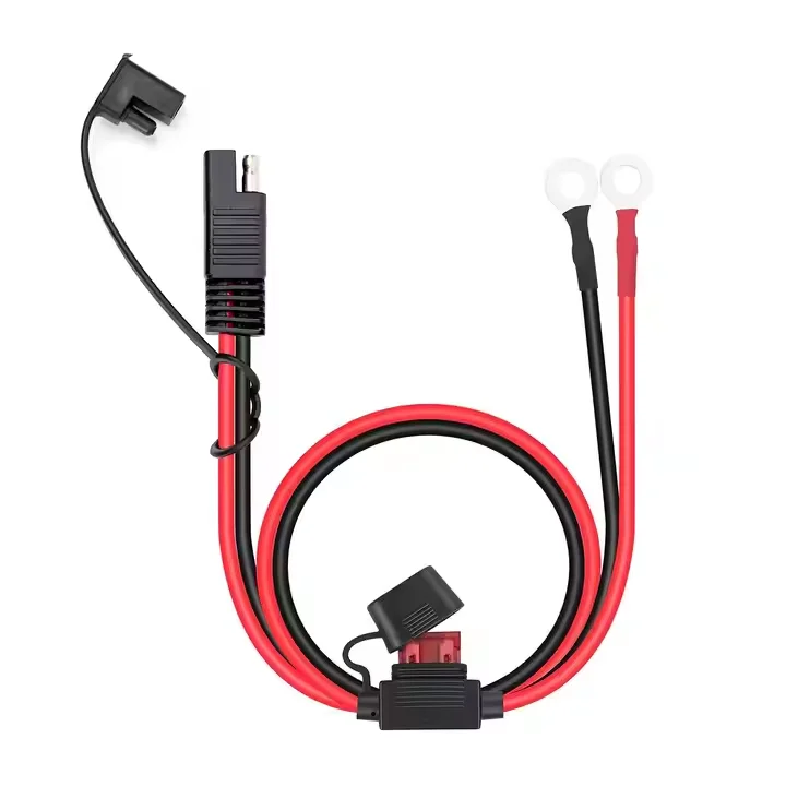 O-نوع محطة السيارة والدراجات النارية شحن البطارية 10A فيوز 60 سنتيمتر 18AWG محطة تمديد كابل إلى كابل SAE #3