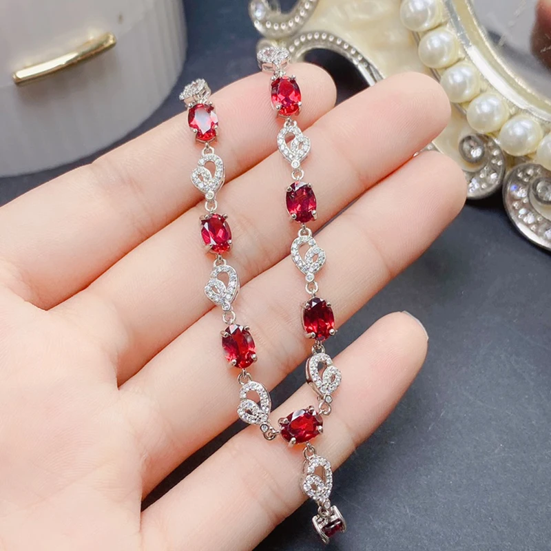 Natural Garnet pendant necklace for women silver 925 jewelry luxury gem stones 18k gold plated free shiping items