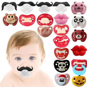 Lustige Schnuller für Babys, Schnurrbart, Schnuller, Neugeborenen Schnuller, Binky-Zähne, Geschenk für Jungen, 0-6 Monate 6 Hauptverkaufszahnstecker - №5