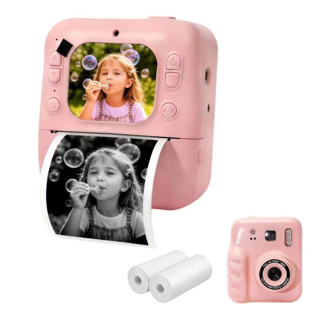 Y300 Kids Digital Camera Dual Lens Selfie with Instant Print Thermal Paper MP3 Photo Frame Video Recording Portable Gift for Boys & Girls