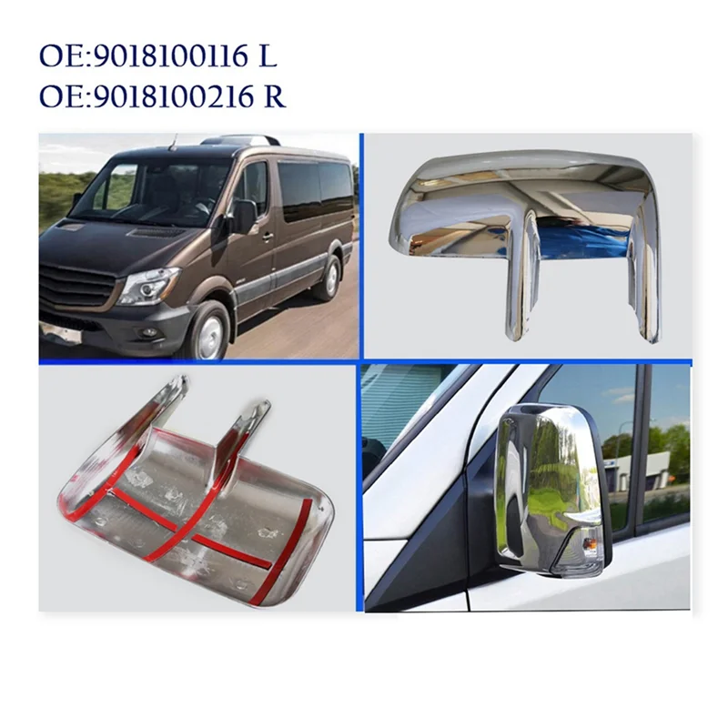 

Efficient Car Left & Right Outside Mirror Cover Silver For Mercedes Benz Sprinter 2-T 1995-2006 9018100116 9018100216