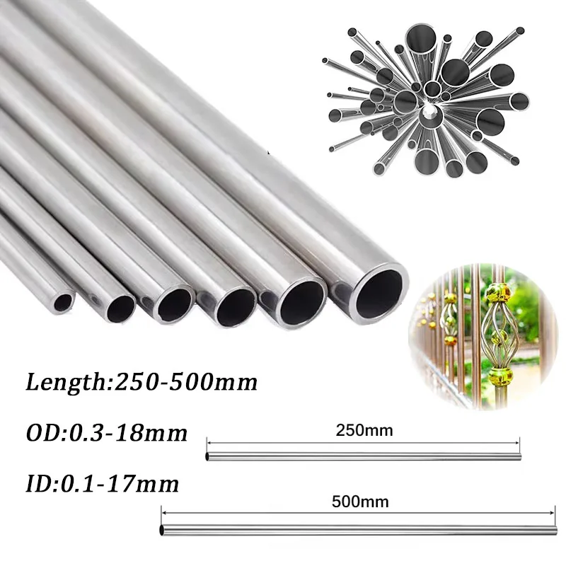 1-10pcs Stainless Tube 304 Stainless Steel Tube Capillary Tube 250/500mm Length 12x10mm/ 10x8mm / 8x6mm / 4x3mm / 6x4mm / 3x2mm