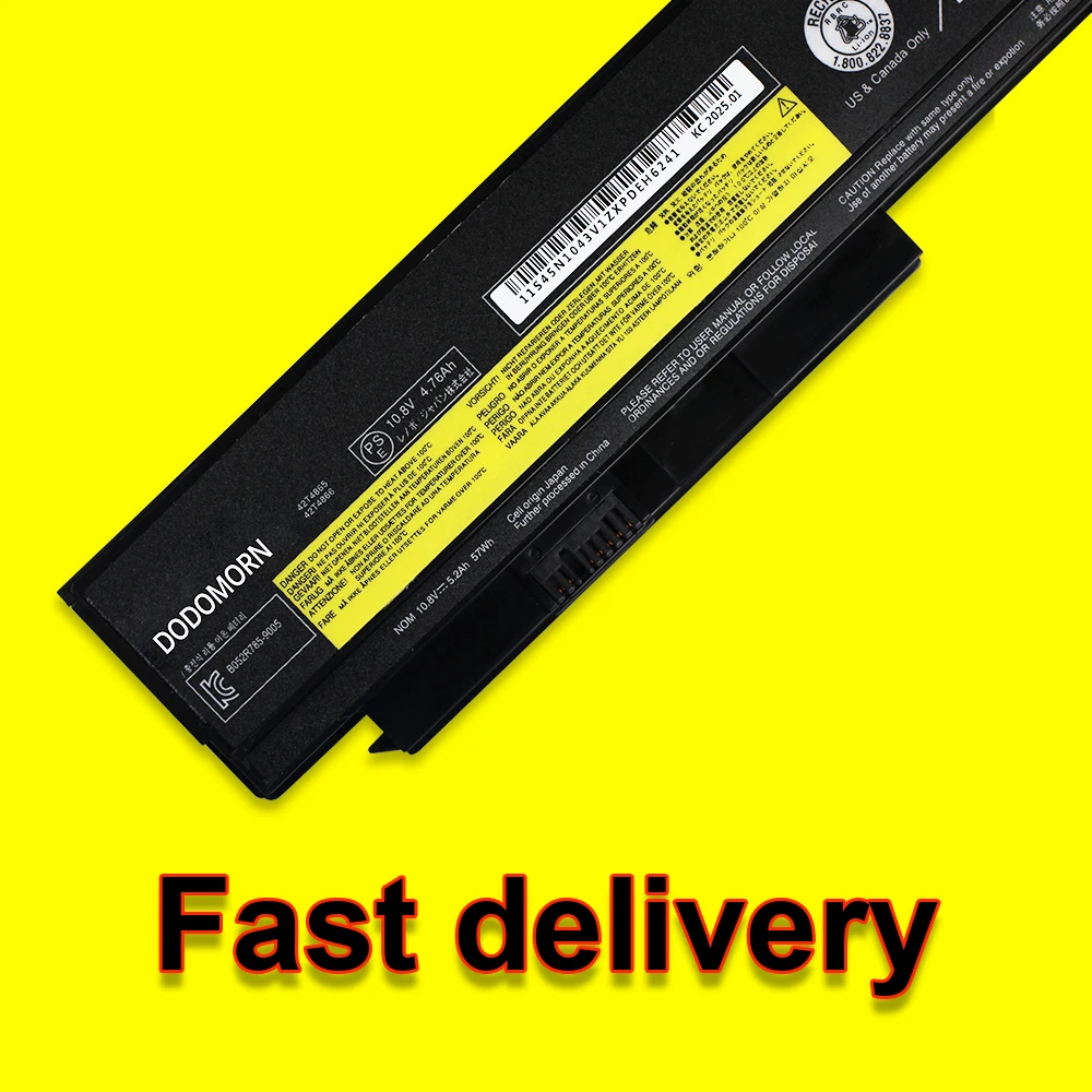 DODOMORN 42T4865 42T4866 For ThinkPad X220 X220S X220I Series Batteries 42T4872 42T4899 42T4900 Laptop Battery 10.8V 57Wh OEM
