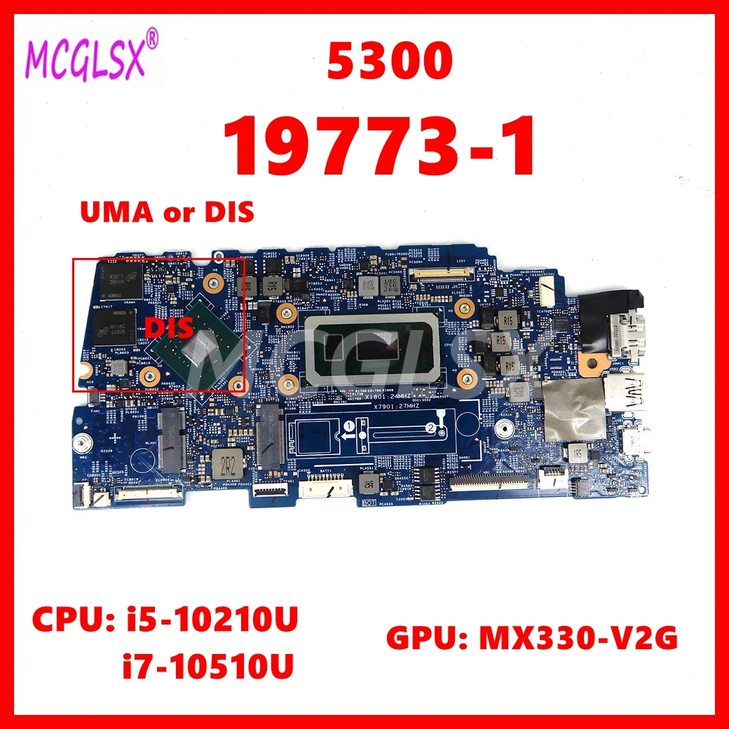 

19773-1 Mainboard For DELL Vostro Inspiron 5300 Laptop Motherboard With i3 i5 i7-10th Gen CPU UMA / MX330-V2G GPU