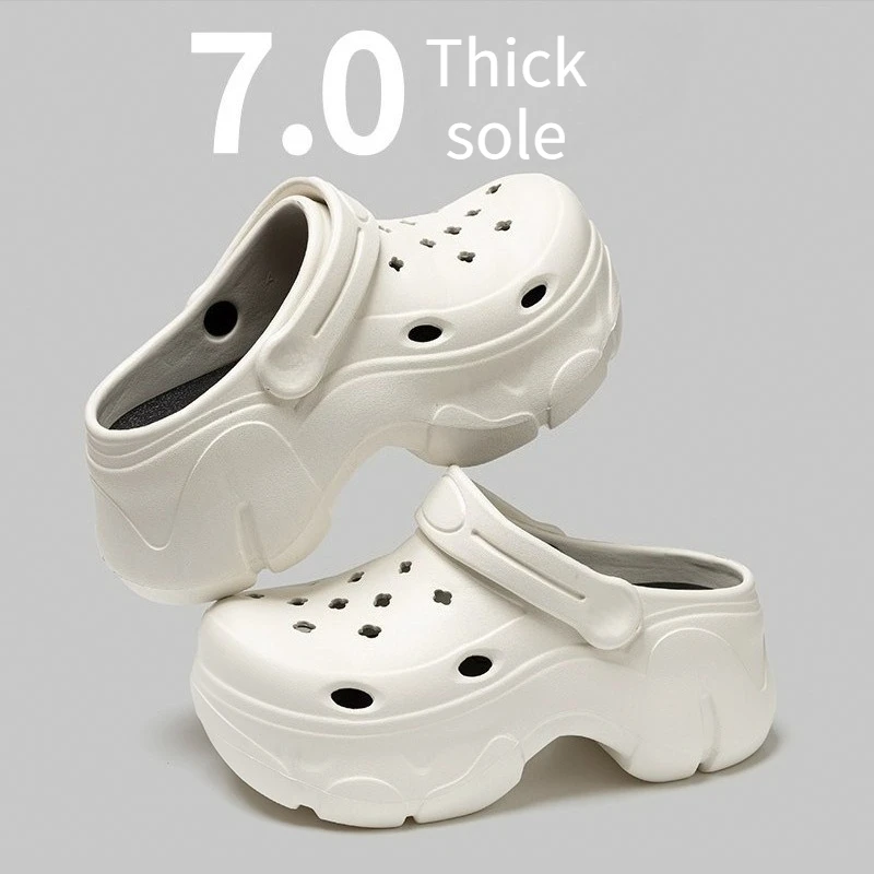 Thick-soled hole shoes, non-slip and breathable in summer, fashionable and versatile, heightening sandals