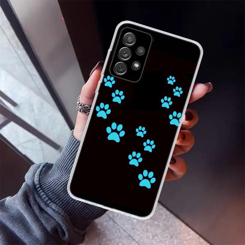 Cat Dog paw design Phone Case For Samsung Galaxy A17 A57 A37 A16 A26 A36 A56 A15 A25 A35 A55 A14 A13 A54 A53 A34 A24 A33 A23 Gal