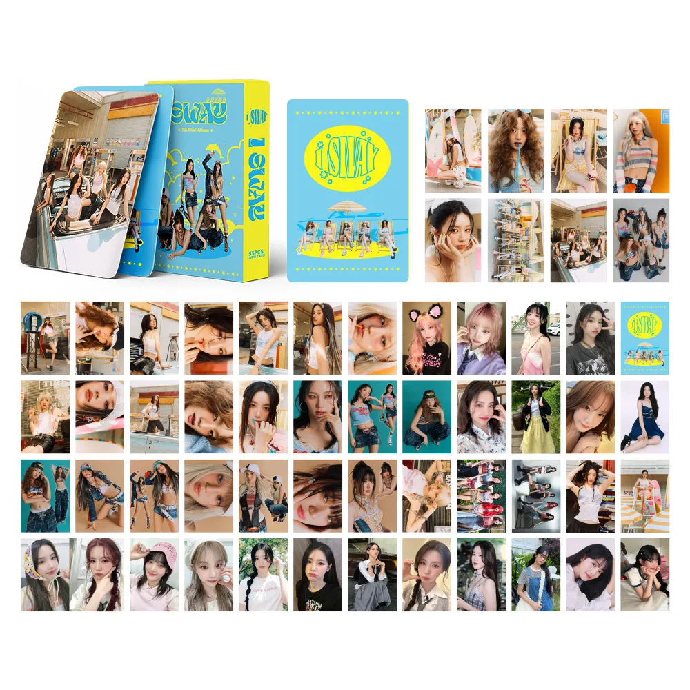 K-pop GIDLE Album I SWAY Boxed Card, alta qualidade, Foto HD, Impressão Duplo Lados, Cartão LOMO Estilo Coreano, Coleção de Fãs, 55pcs, Conjunto