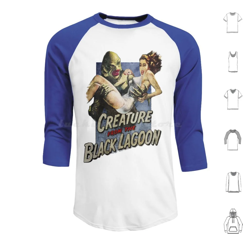 Retro Poster-Creature From The Black Lagoon Hoodies Long Sleeve Thebluebox115 Creature Black Lagoon Retro Movie