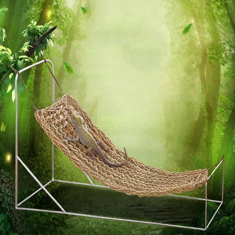 Reptile Lizard Hammock Hamster Reptile Grass Mat Pet Bed Seaweed Hammock Swing Pet Reptile Toy Hanging Bed Mat Hanging Sofas